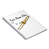 Trombone Brass Muzikant Muziekdocent Custom Notitieboek (Rechterzijde)