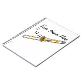 Trombone Brass Muzikant Muziekdocent Custom Notitieboek (Linkerzijde)