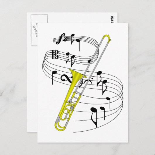 Trombone Briefkaart (Voorkant / Achterkant)