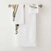 Trombone cartoon illustratie bad handdoek (Insitu)