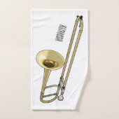 Trombone cartoon illustratie bad handdoek (Handdoek)