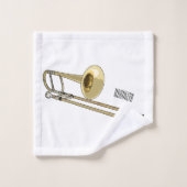 Trombone cartoon illustratie bad handdoek (Wasdoekje)