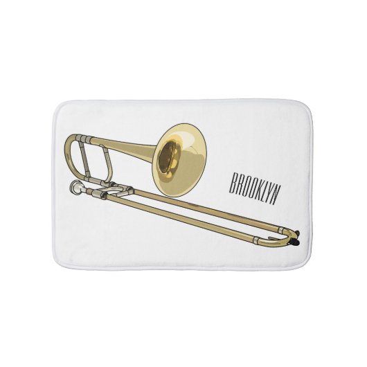 Trombone cartoon illustratie badmat (Voorkant)
