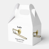 Trombone cartoon illustratie bedankdoosjes (Achterkant)