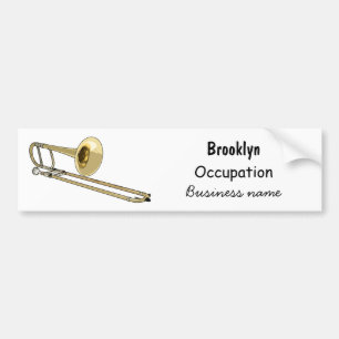 Trombone cartoon illustratie bumpersticker
