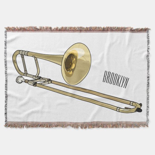 Trombone cartoon illustratie deken (Voorkant)