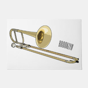 Trombone cartoon illustratie deurmat
