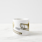 Trombone cartoon illustratie espresso kop (Voorkant)