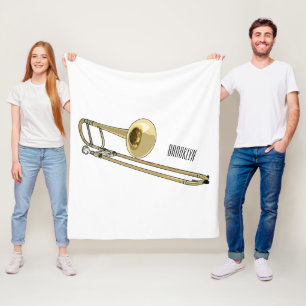 Trombone cartoon illustratie fleece deken
