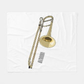 Trombone cartoon illustratie fleece deken (Voorkant (Horizontaal))
