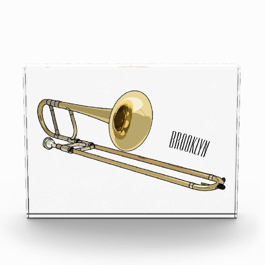Trombone cartoon illustratie fotoblokken (Voorkant)