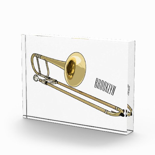Trombone cartoon illustratie fotoblokken (Rechts)