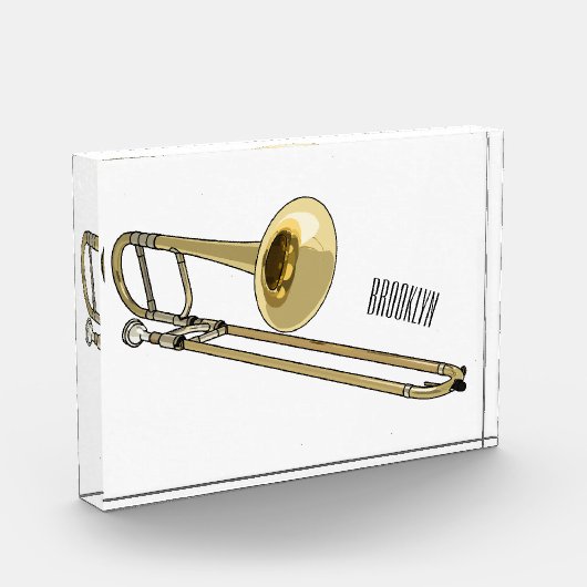 Trombone cartoon illustratie fotoblokken (Links)