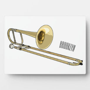 Trombone cartoon illustratie fotoplaat