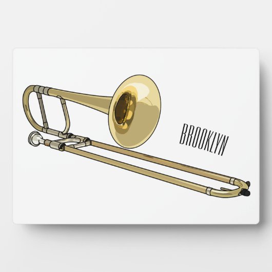 Trombone cartoon illustratie fotoplaat (voorkant)