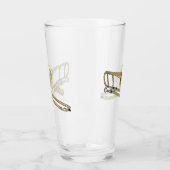 Trombone cartoon illustratie glas (Links)
