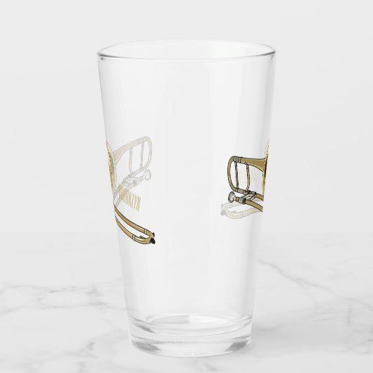 Trombone cartoon illustratie glas (Links)