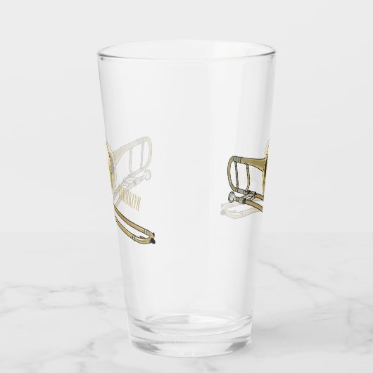 Trombone cartoon illustratie glas (Rechts)