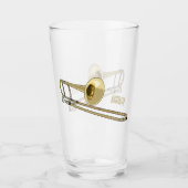 Trombone cartoon illustratie glas (Voorkant)