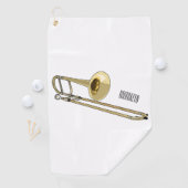 Trombone cartoon illustratie golfhanddoek (Insitu)