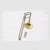 Trombone cartoon illustratie golfhanddoek (Horizontaal)