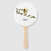 Trombone cartoon illustratie handwaaier (Voorkant)