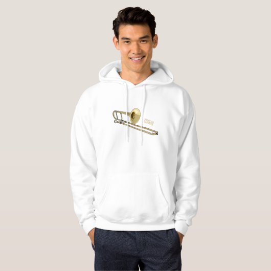 Trombone cartoon illustratie hoodie (Voorkant volledig)