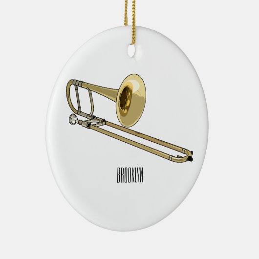Trombone cartoon illustratie keramisch ornament (Rechts)