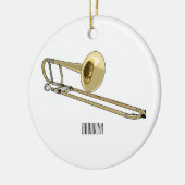 Trombone cartoon illustratie keramisch ornament (Links)