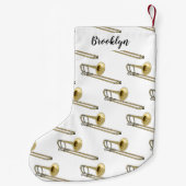 Trombone cartoon illustratie kleine kerstsok (Achterkant)