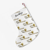 Trombone cartoon illustratie kleine kerstsok (Achterkant (Hangend))