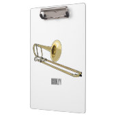 Trombone cartoon illustratie klembord (Links)