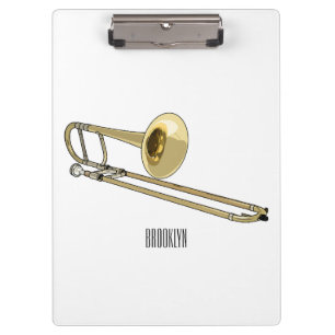 Trombone cartoon illustratie klembord