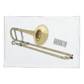 Trombone cartoon illustratie kussensloop (Achterkant)