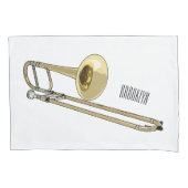 Trombone cartoon illustratie kussensloop (Voorkant)