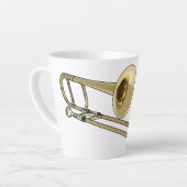 Trombone cartoon illustratie latte mok (Linkerhoek)