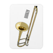 Trombone cartoon illustratie magneet (Verticaal)