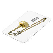 Trombone cartoon illustratie magneet (Linkerzijde)