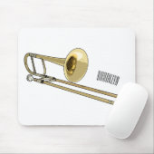 Trombone cartoon illustratie muismat (Met muis)