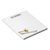 Trombone cartoon illustratie notitieblok (Schuin)