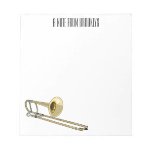 Trombone cartoon illustratie notitieblok
