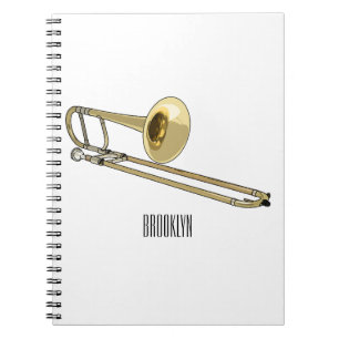 Trombone cartoon illustratie notitieboek