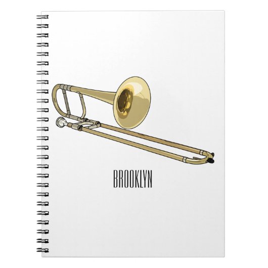 Trombone cartoon illustratie notitieboek (Voorkant)