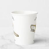 Trombone cartoon illustratie papieren bekers (Links)