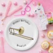 Trombone cartoon illustratie papieren bordje (Feest)