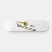 Trombone cartoon illustratie persoonlijk skateboard (Horizontaal)