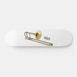 Trombone cartoon illustratie persoonlijk skateboard