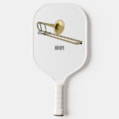 Trombone cartoon illustratie pickleball paddle (Achterkant)