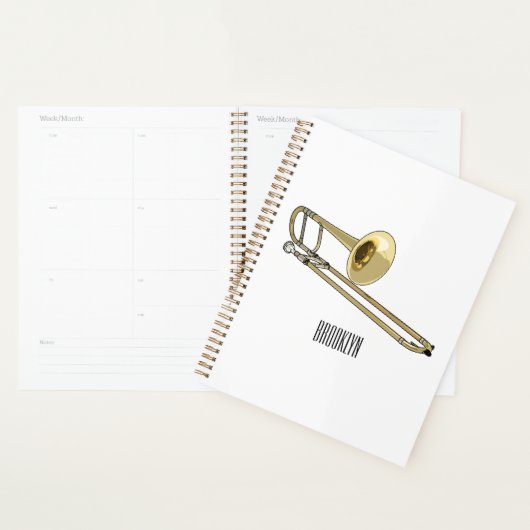Trombone cartoon illustratie planner (Display)