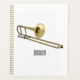 Trombone cartoon illustratie planner